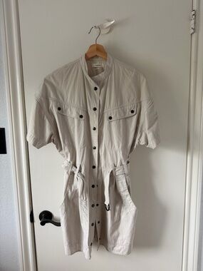 Isabel Marant Etoile “Zolina” Beige Utility Button Dress